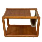 60s 70s teak table side table newspaper stand Danish Design Denmark