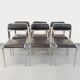 Set of 6 vintage Italian stackable chairs in chrome metal and skai.