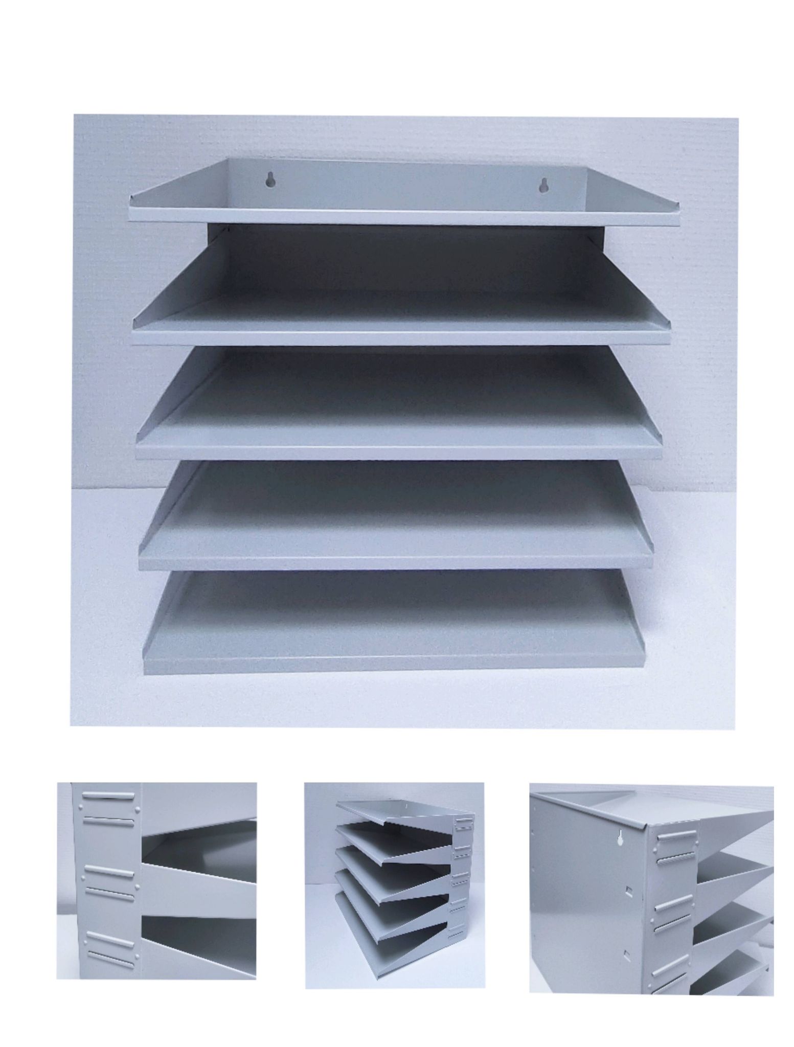 Industrial lacquered metal shelf, 1990s design