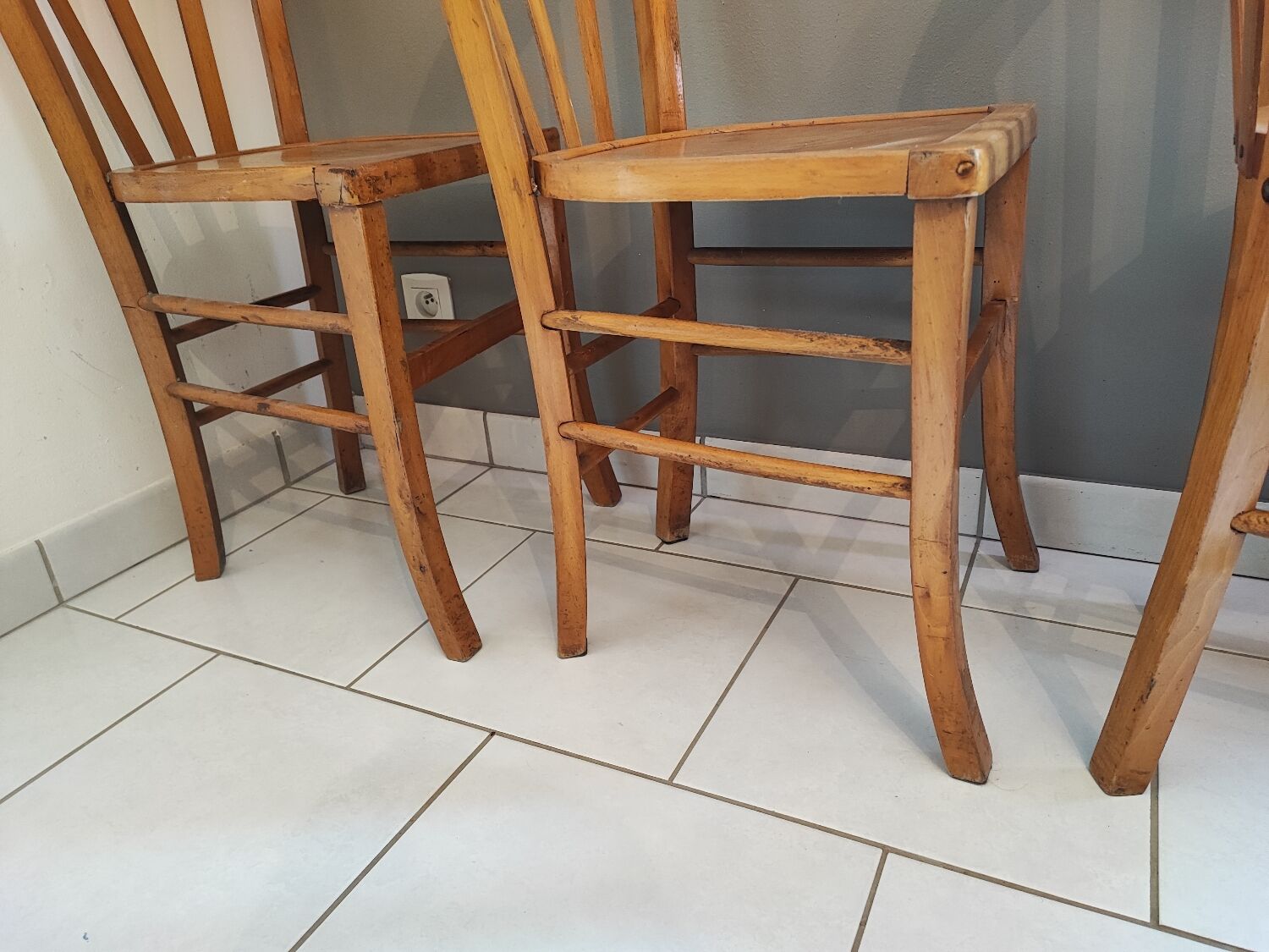 Vintage four-quarter bistro chairs