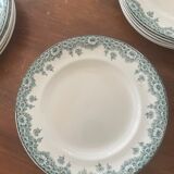 Set of 5 flat plates Terre de fer Longwy