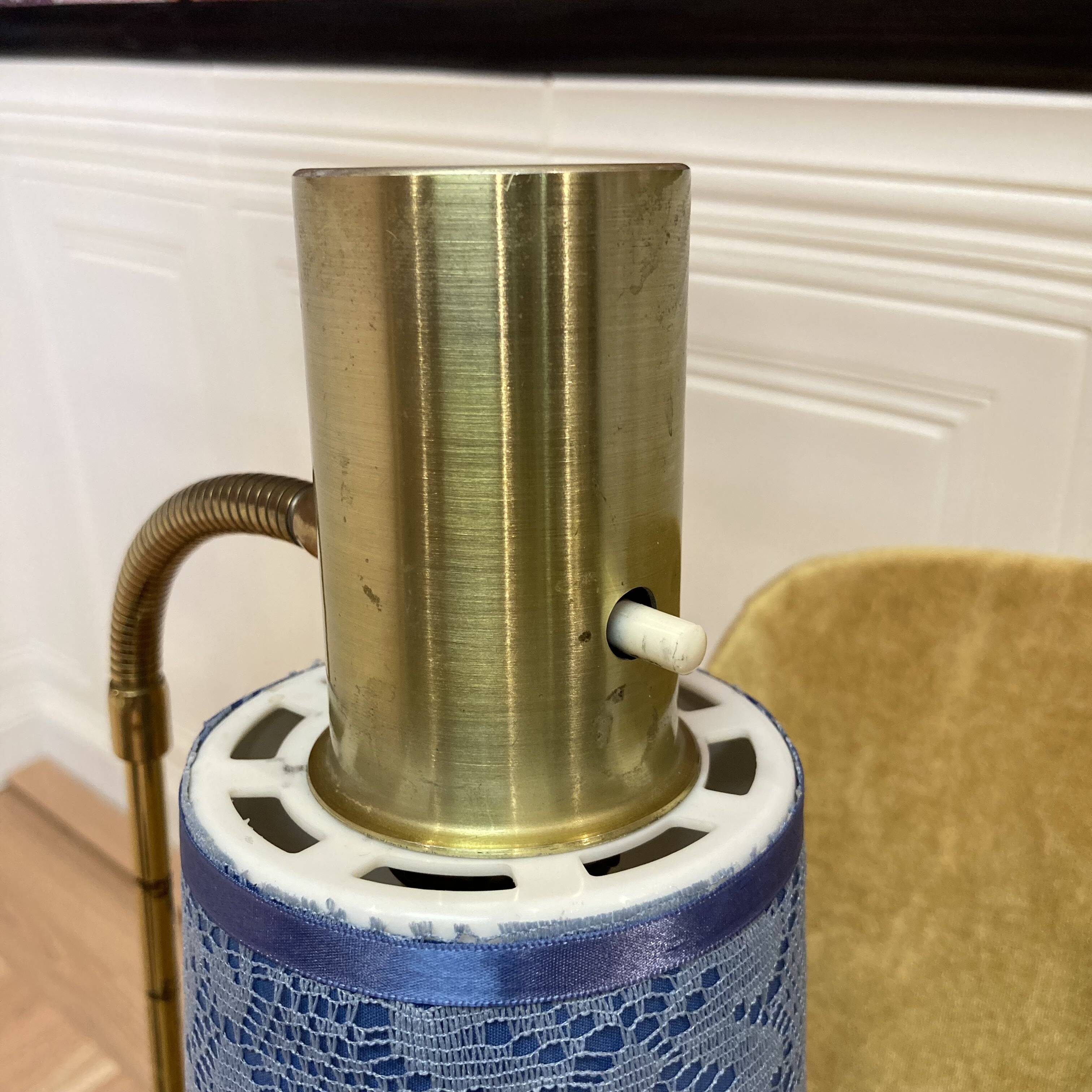 Pair of large modular industrial lamps from the 1950s.