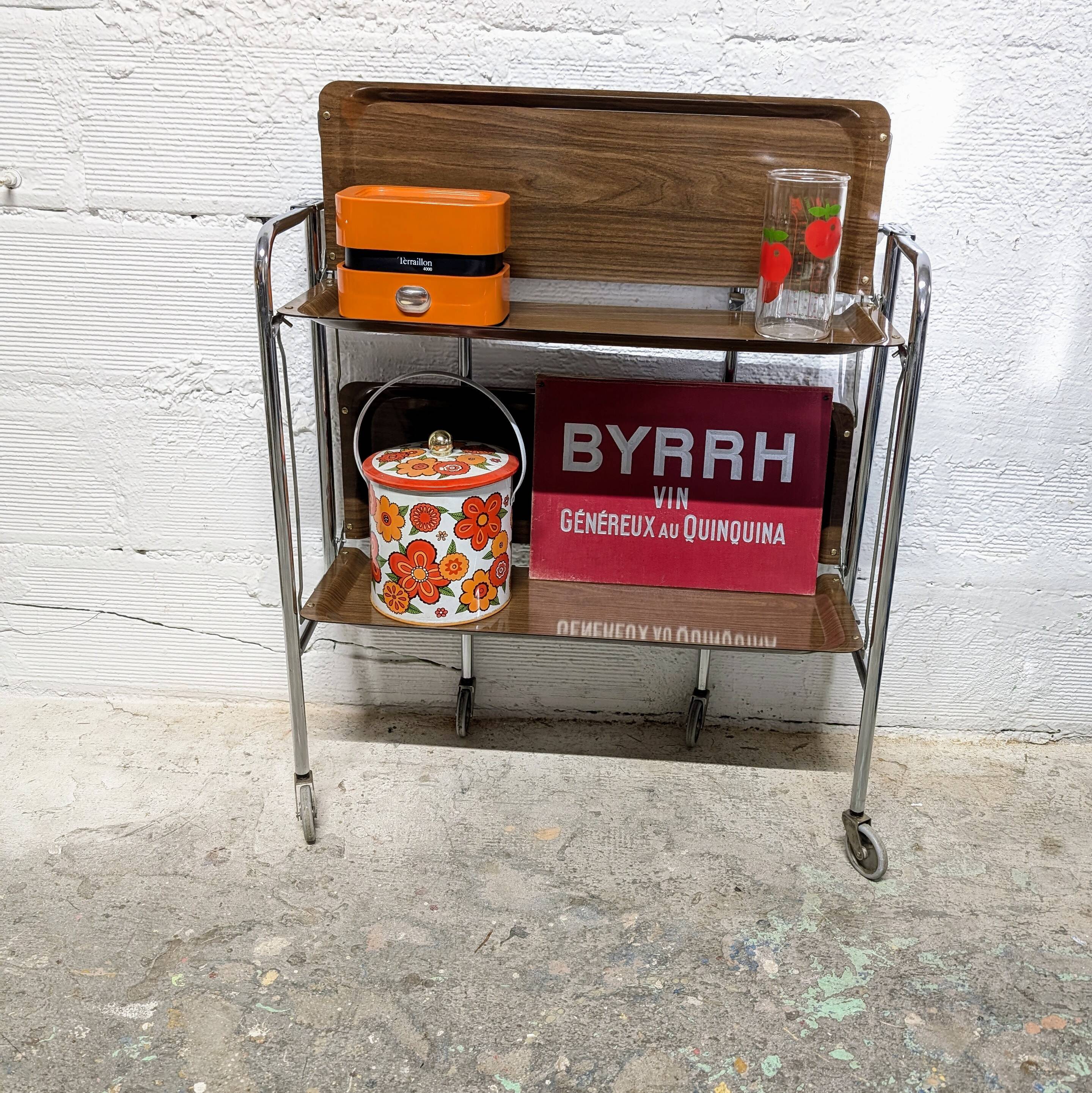 Vintage folding trolley with wheels
