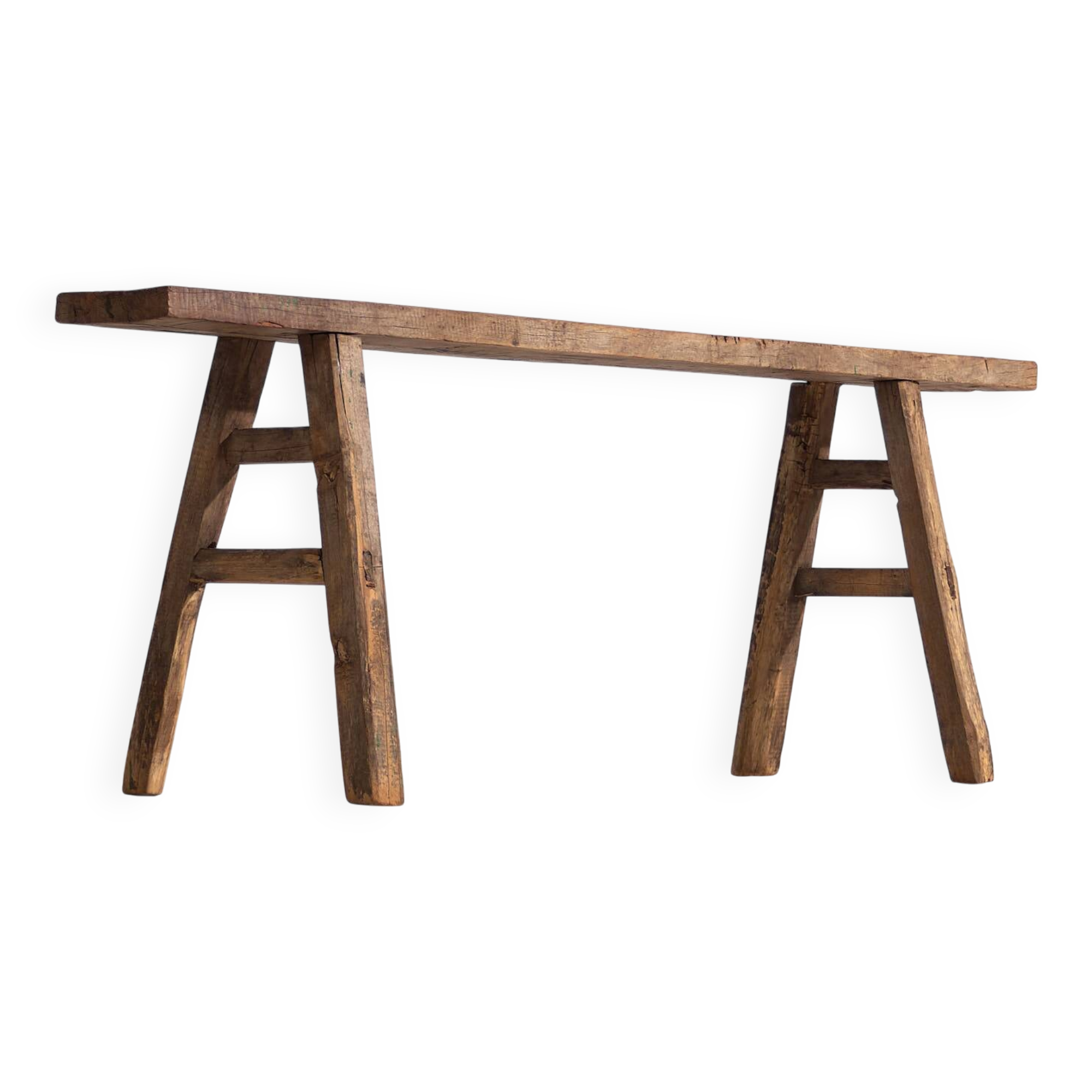 Antique solid wood bench (c.1870) #74