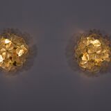 Ernst Palme brass floral wall lamps