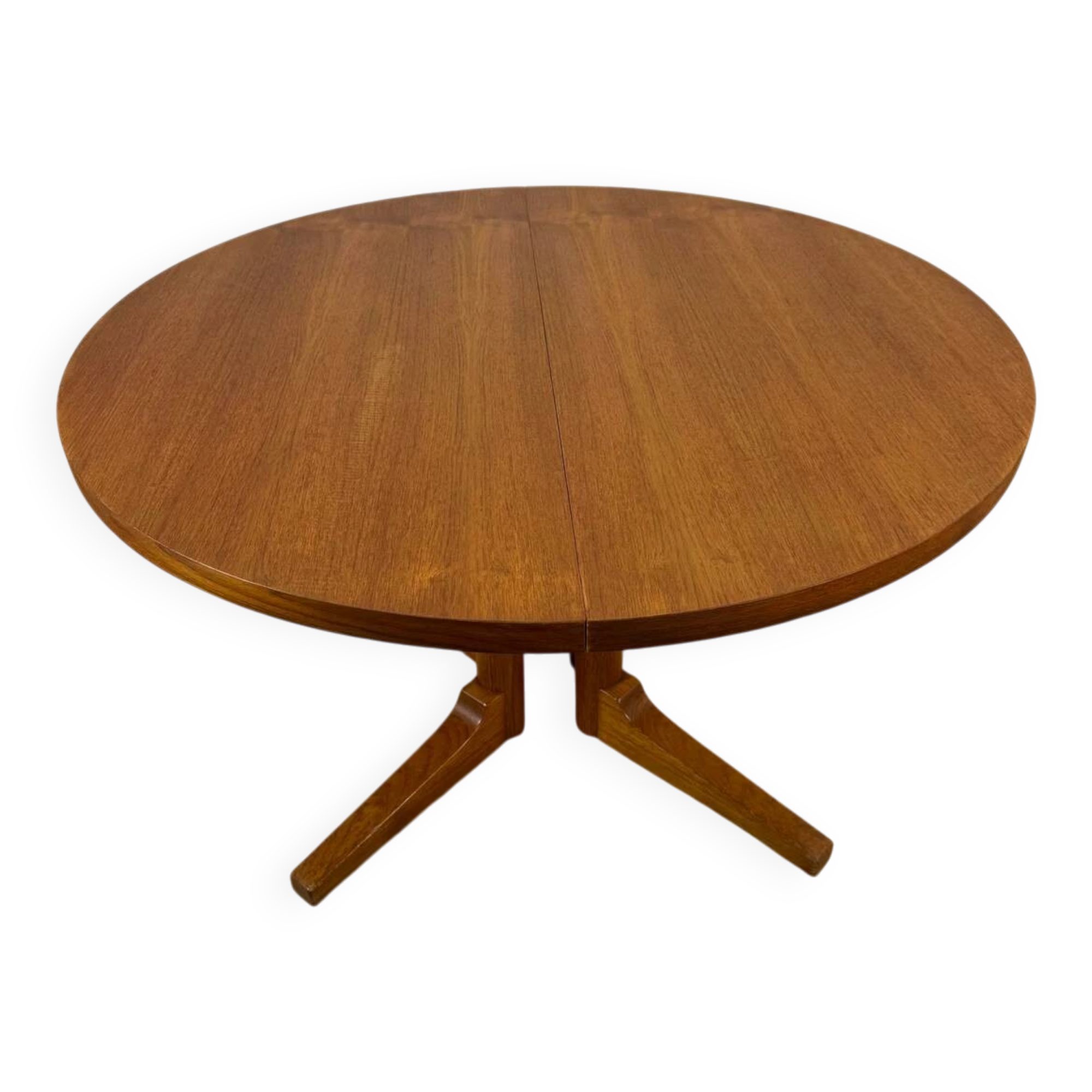 Table à manger rond extensible en teck, Danemark 1960