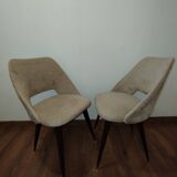 Beige vintage shaggy chairs