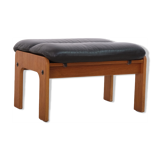 Mid-Century Leather Ottoman, 1970s