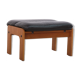 Mid-Century Leather Ottoman, 1970s
