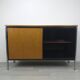 Sideboard storage modernist design 70s vintage oak metal