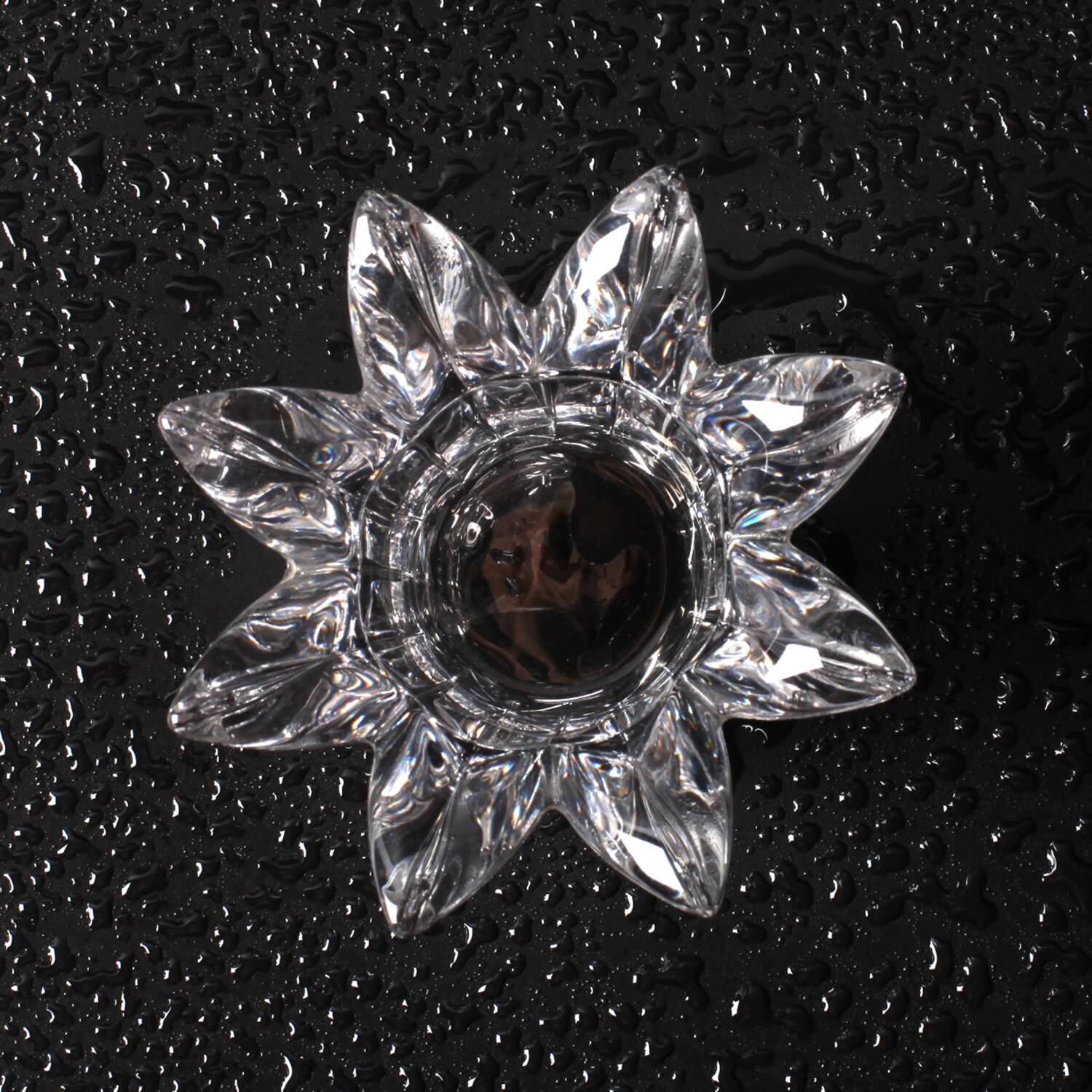 Vintage Royal Crystal Rock Laurus Votive Candle Holder / Italy / 1990s