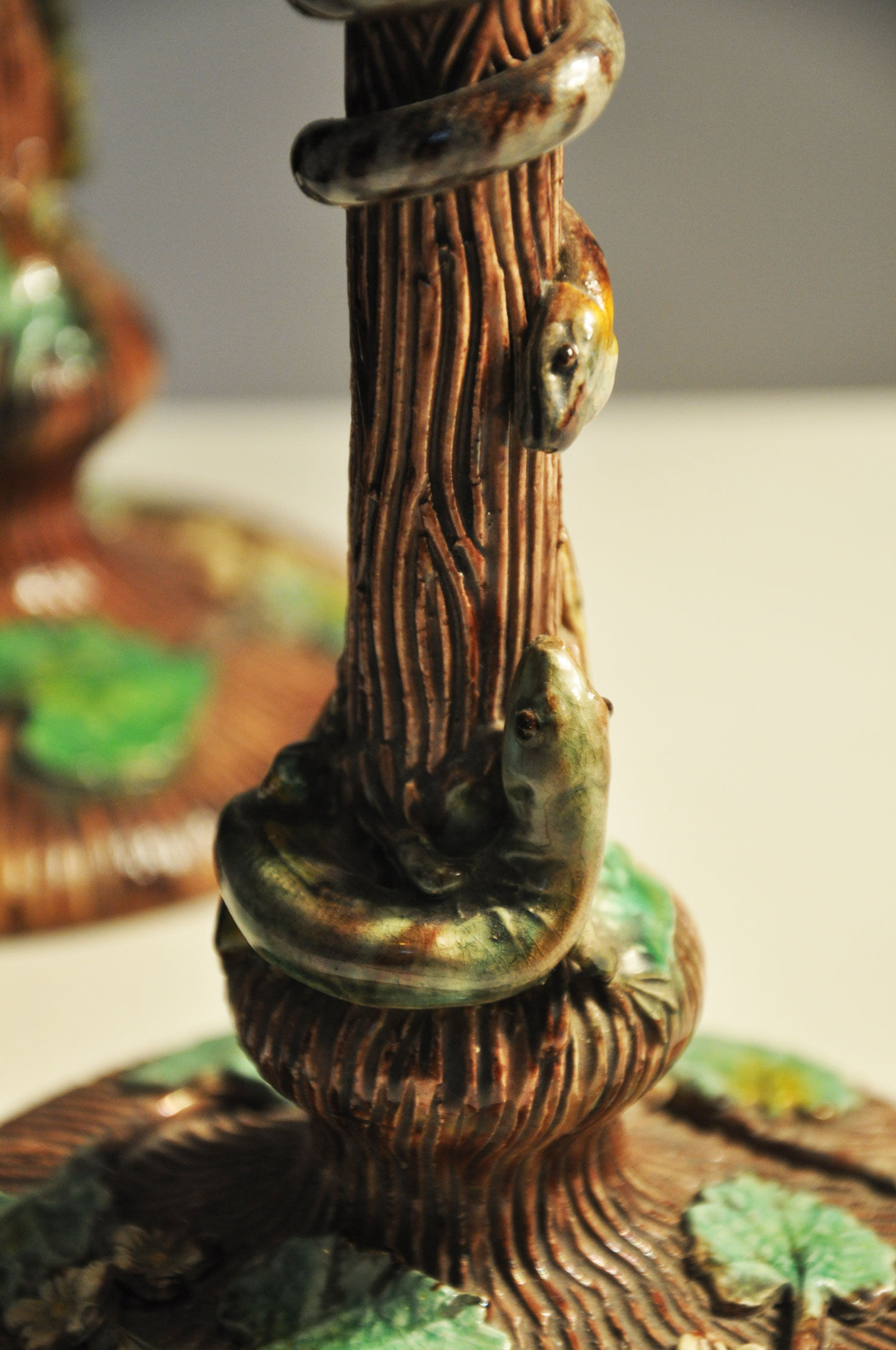 Pair of candlesticks in dabbling Thomas Sergeant