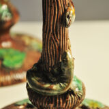 Pair of candlesticks in dabbling Thomas Sergeant