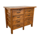 Vintage industrial wooden workbench with drawers