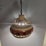 Glazed ceramic pendant light, West Germany 1960-70