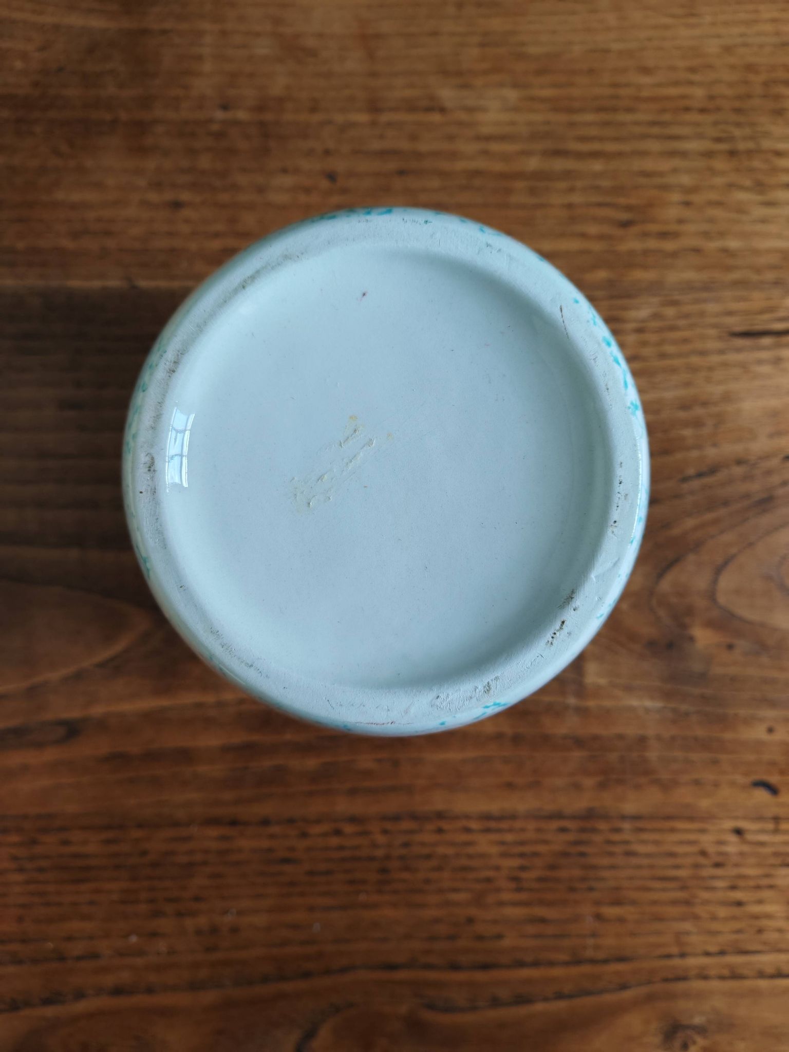 White Ceramic Vase with Peach and Leaf Motifs