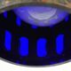 mid century modern PENDANT LAMP flamed copper and blue glass 1960s