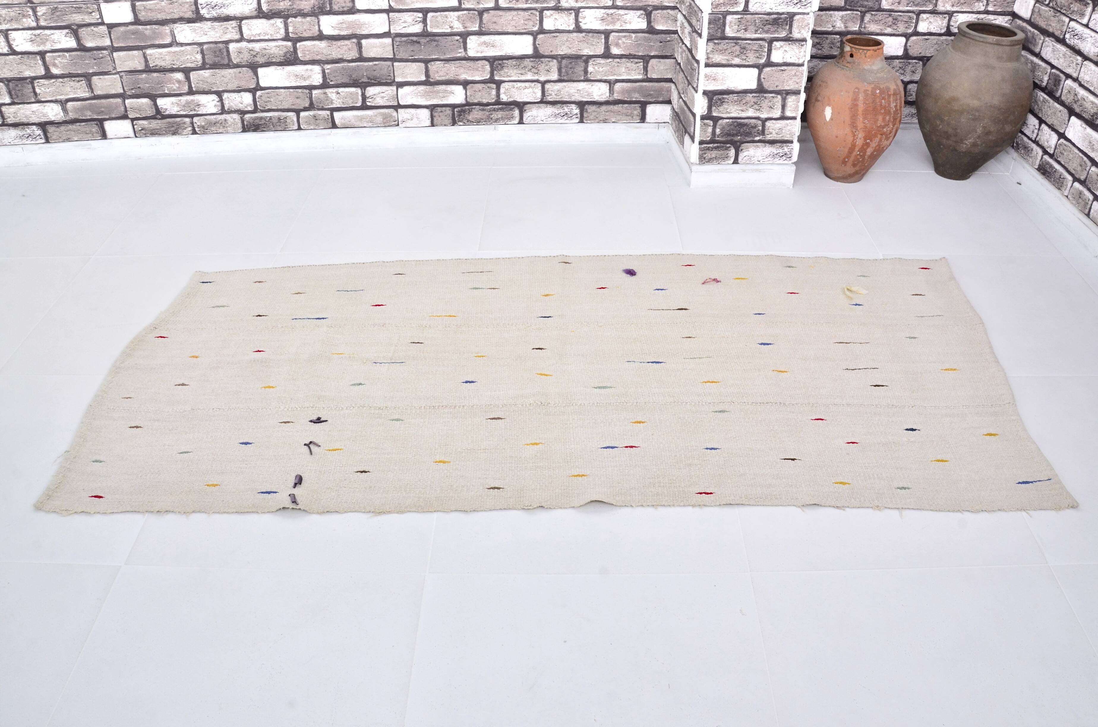 Anatolian Decorative Tribal Hemp Kilim Rug  sku 3652