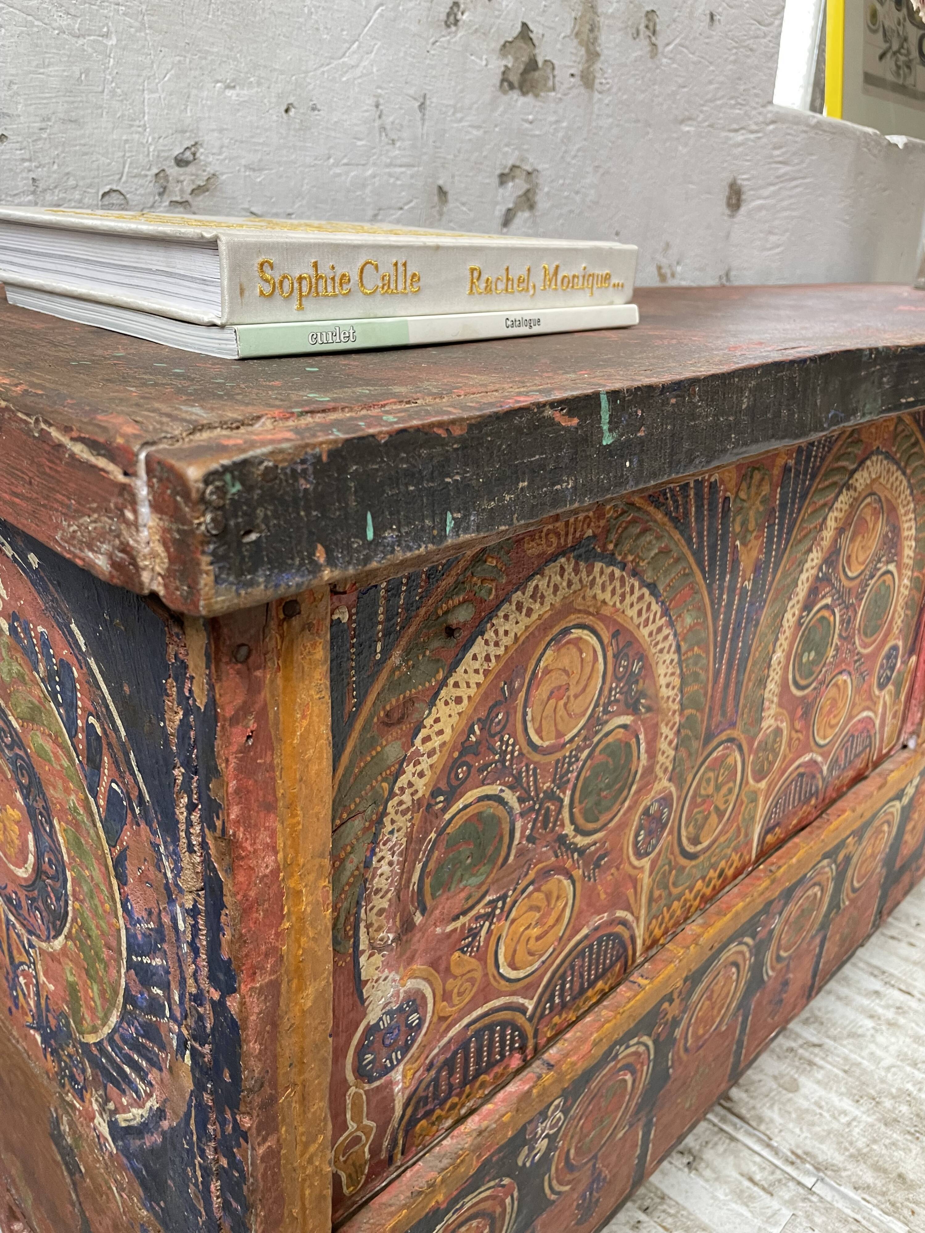 Coffre de mariage marocain polychrome années 50
