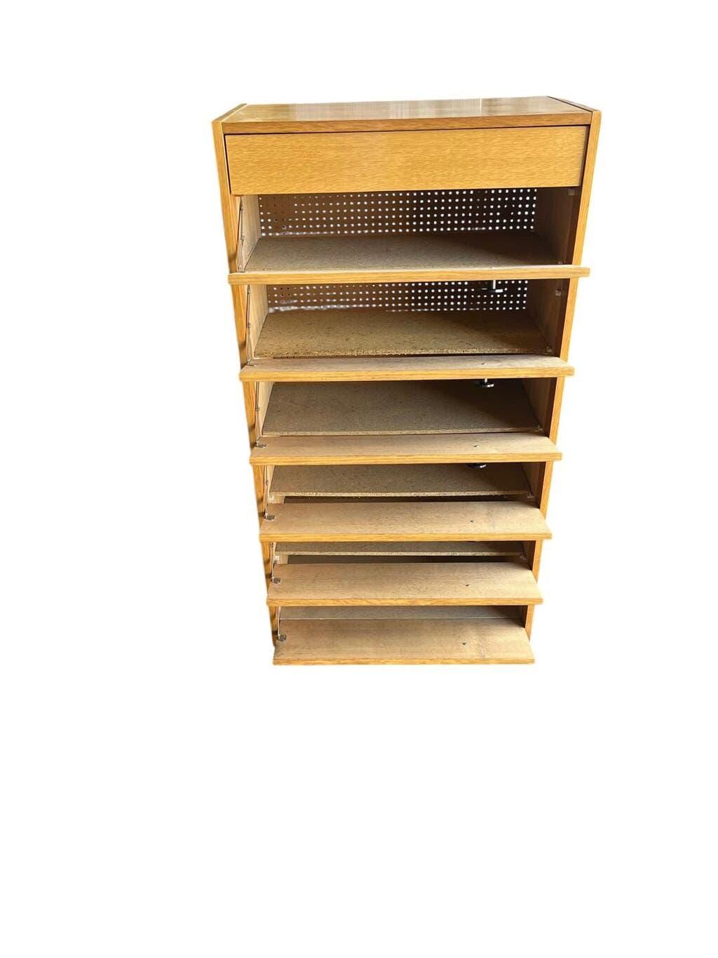 Vintage wooden shoe cabinet / drop-leaf cabinet
