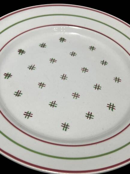 Lot of ten stamped Lunéville Imperial Flan ceramic plates