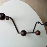 Vintage wall coat rack with balls from the 60s