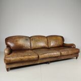 English Howard & Sons style leather sofa – 20th century