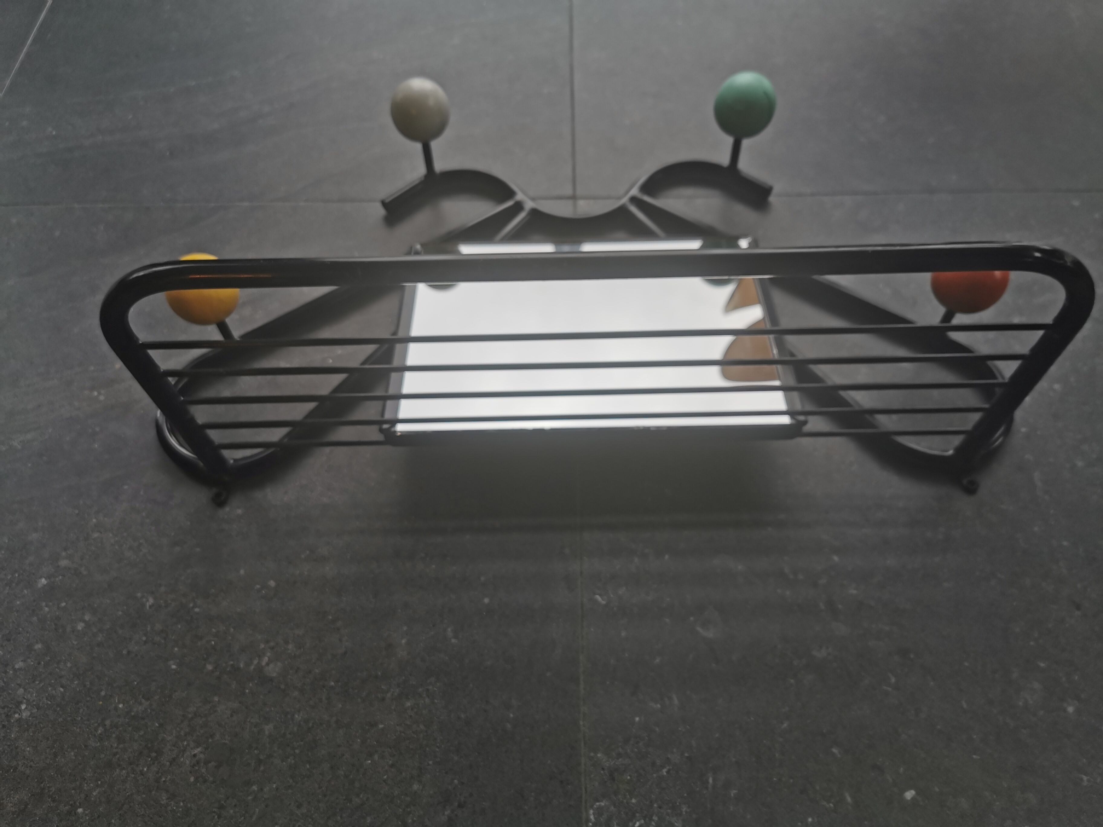 Vintage wall coat holder with mirror