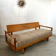 Old wooden sofa vintage brutalist design 60s