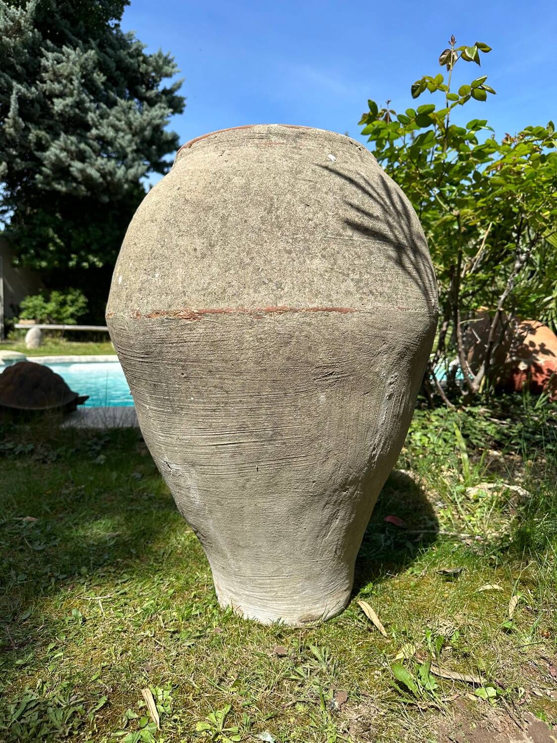 Ancient terracotta pottery jar from the 19th century