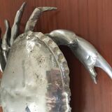 Silver metal box in crab shape