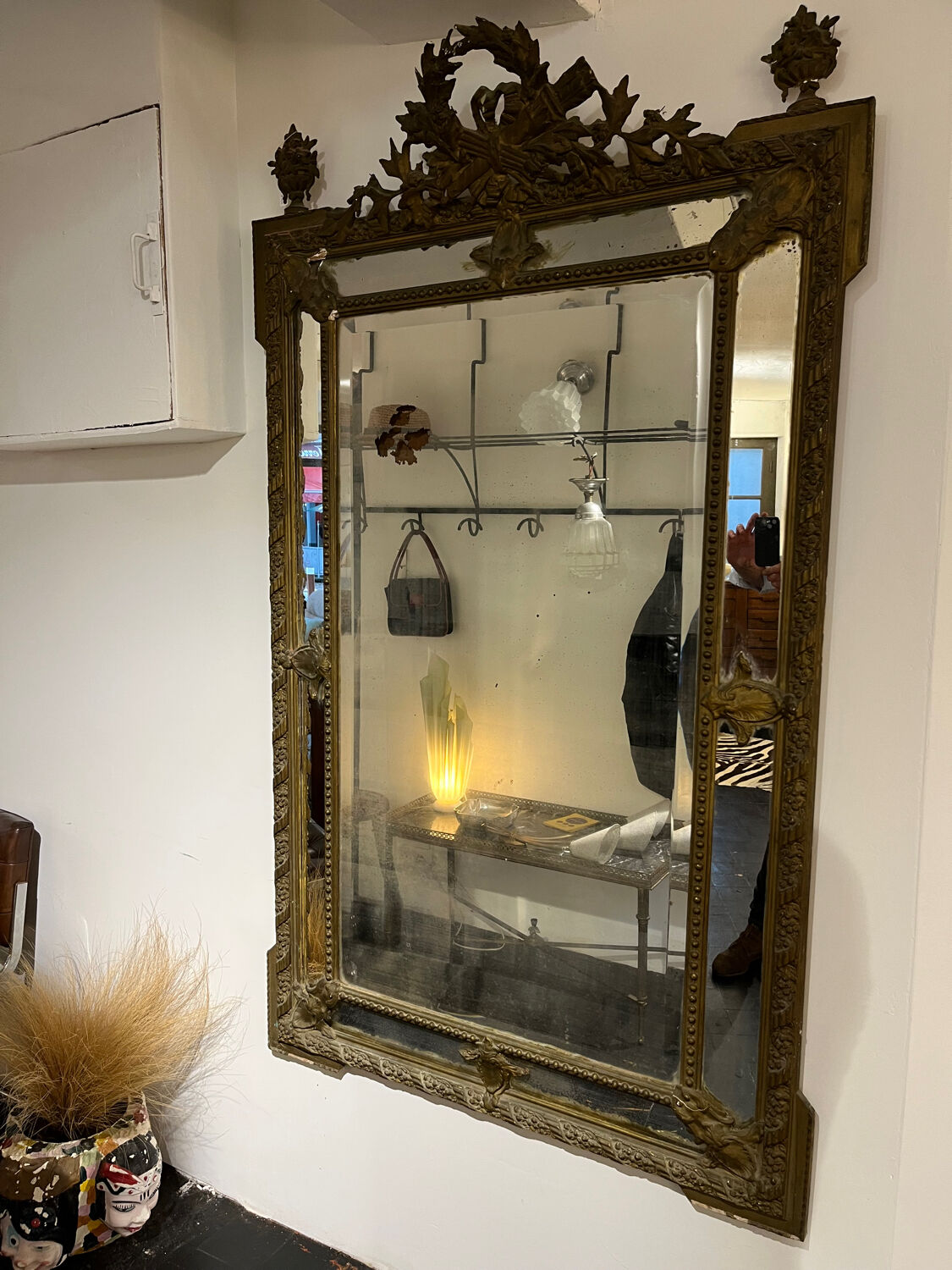Large beaded mirror 19th