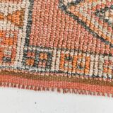 3x11 Orange and Beige Long Wide Runner, Handwoven Wool Runner, 92x336Cm