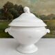 White iron earthenware soup tureen from Digoin and Sarreguemines late 19th century