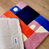Geometric rectangular tufted carpet 90x60cm