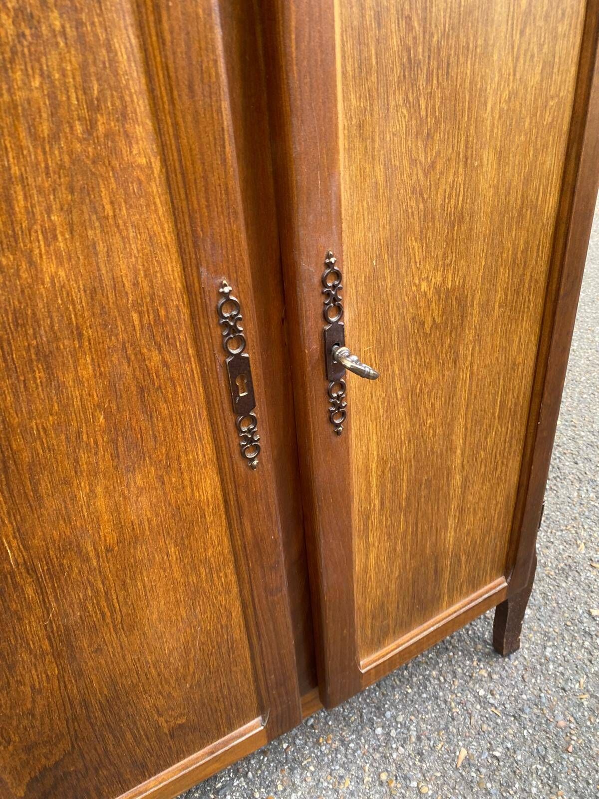Vintage wooden shoe cabinet in Louis XV bibus style 1950.