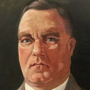 Portrait of a man, oil on canvas, signed Prochazka 1938, antique Art Deco.