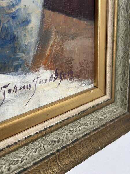 Original early century Swedish oil on canvas – "Tulips and Poppies" by Johan Jacobsson – vintage & framed 68 × 80 cm (26.8" × 31.5")