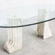 Vintage travertine  dining table, 1970s