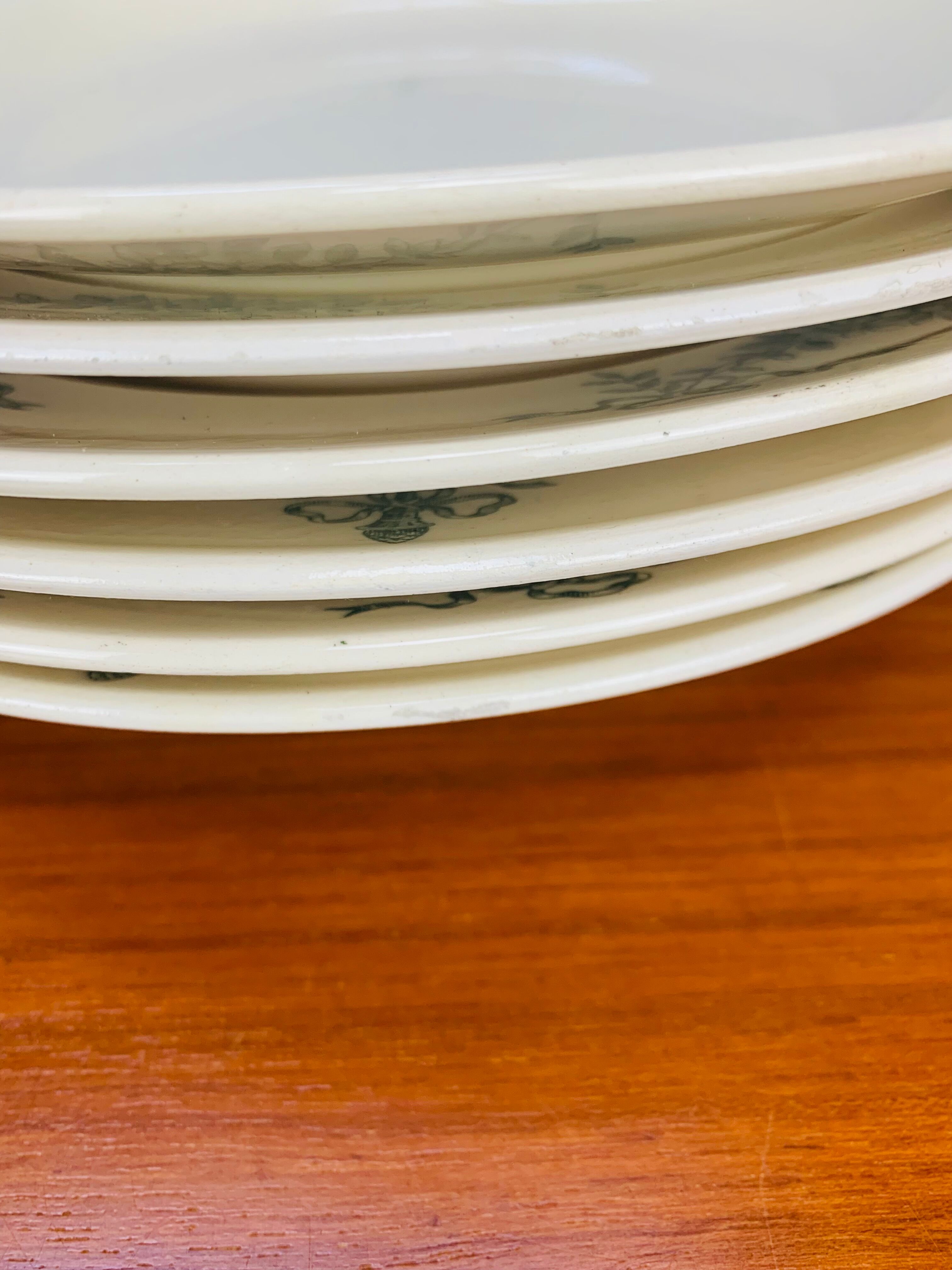 6 Sapho Lonchamp soup plates, iron earth