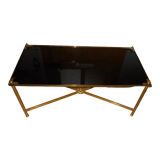 Bronze coffee table and black glass