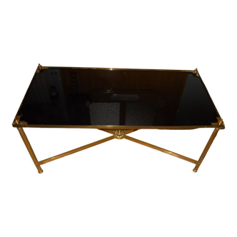 Bronze coffee table and black glass