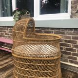 Vintage wicker cradle