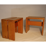 Pair of Charlotte Perriand stools for Les Arcs 1960
