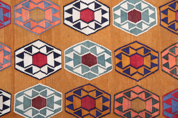 tapis kilim persan tissé à la main, tapis oriental de laine orange