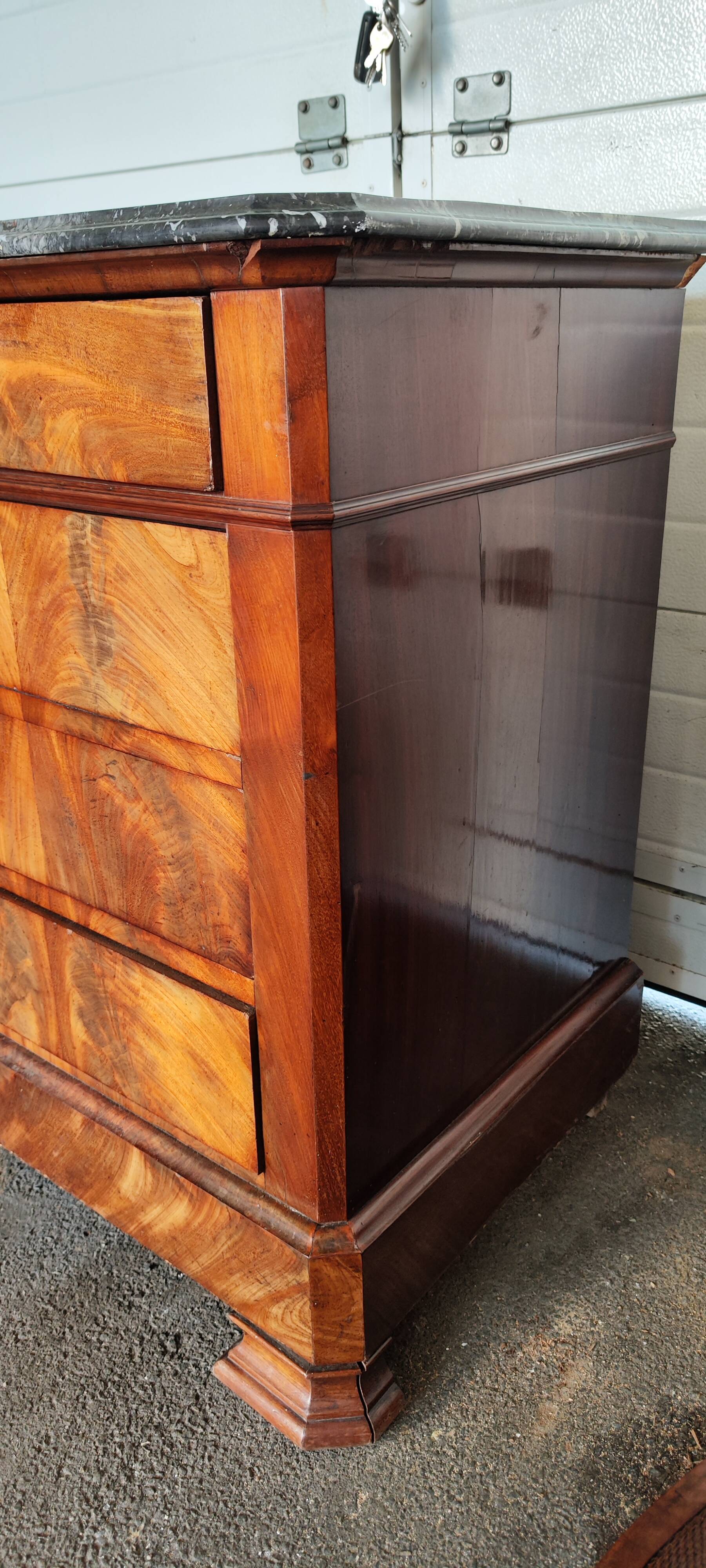 Old Louis Philippe style four-drawer chest of drawers
