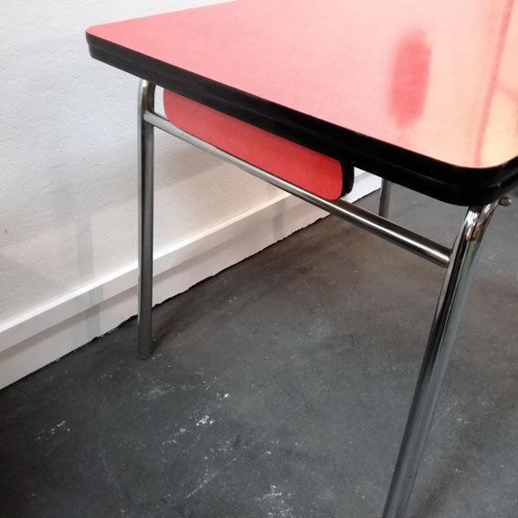 Red formica table