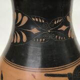Reproduction of a Greek Attic-style black-figure vase depicting warriors