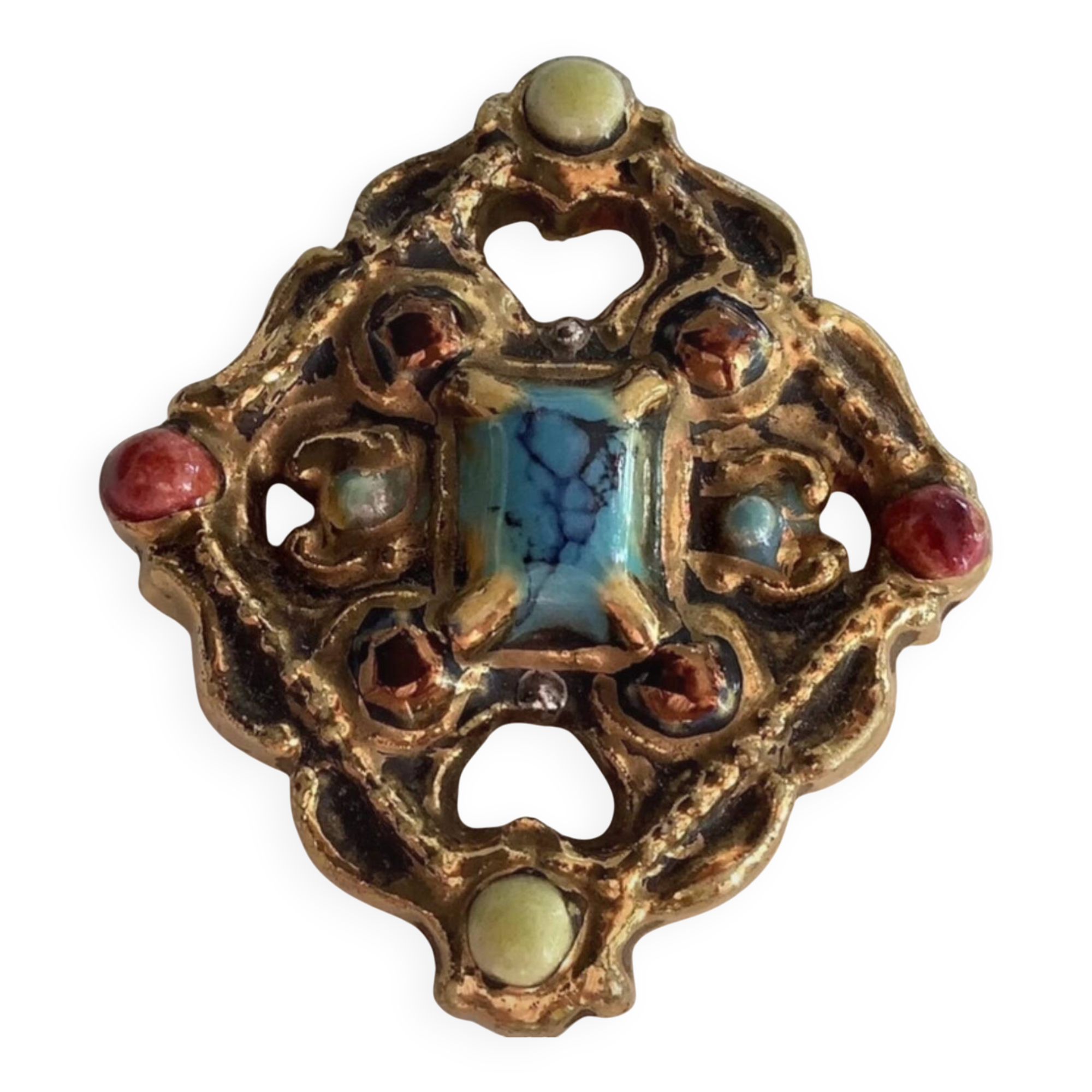 Marc Roussel Polychrome Ceramic Cross