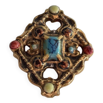 Marc Roussel Croix céramique polychrome